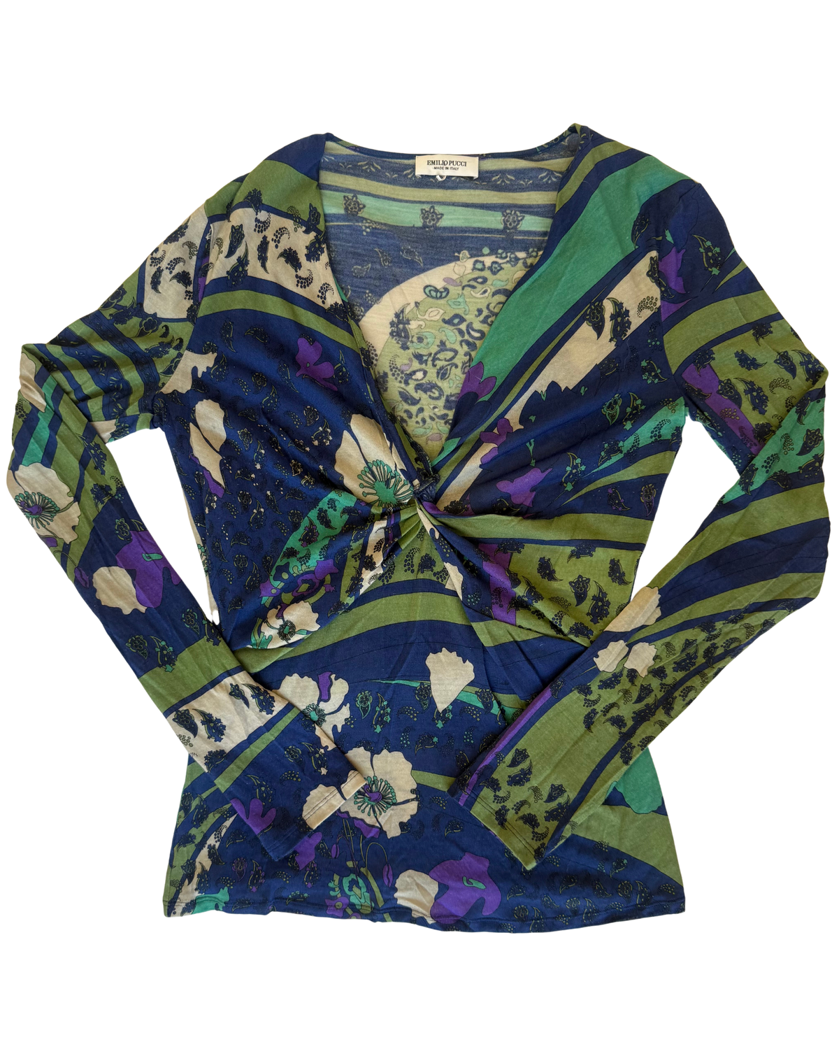 Emilio Pucci Twist-Front Poppy Print Top